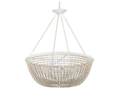 Currey & Company Currey and Company Wychwood 6-Light Chandelier in Sugar White and Sandstone