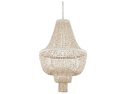 Currey & Company Currey and Company Cybele 2-Light Chandelier in Natural Pearlized White Shell and Twine