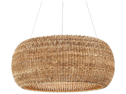 Currey & Company Currey and Company 6-Light Boucle Rattan Chandelier in Natural Beige
