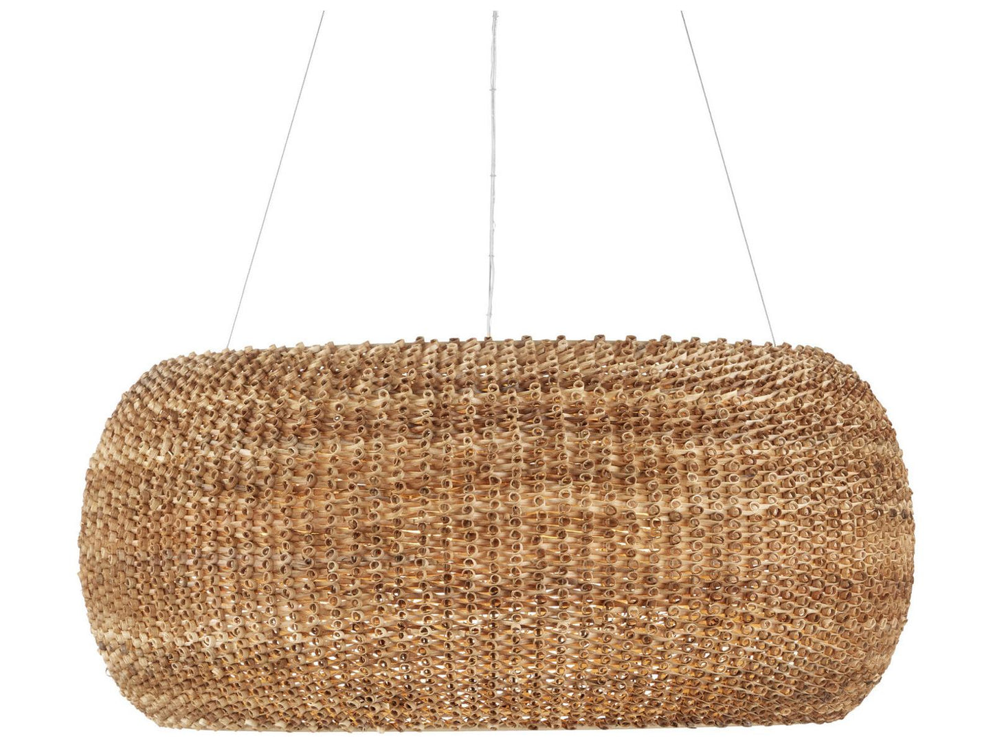Currey & Company Currey and Company 6-Light Boucle Rattan Chandelier in Natural Beige