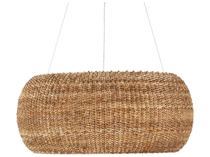 Currey & Company Currey and Company 6-Light Boucle Rattan Chandelier in Natural Beige