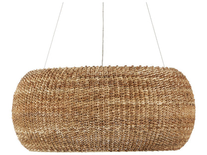 Currey & Company Currey and Company 6-Light Boucle Rattan Chandelier in Natural Beige