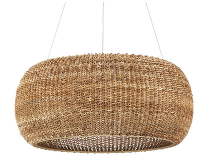 Currey & Company Currey and Company 6-Light Boucle Rattan Chandelier in Natural Beige