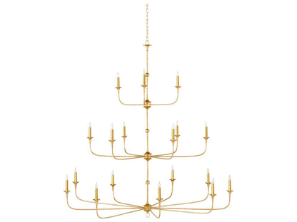 Currey & Company Currey and Company Nottaway Grande 18-Light Chandelier in Contemporary Gold Leaf