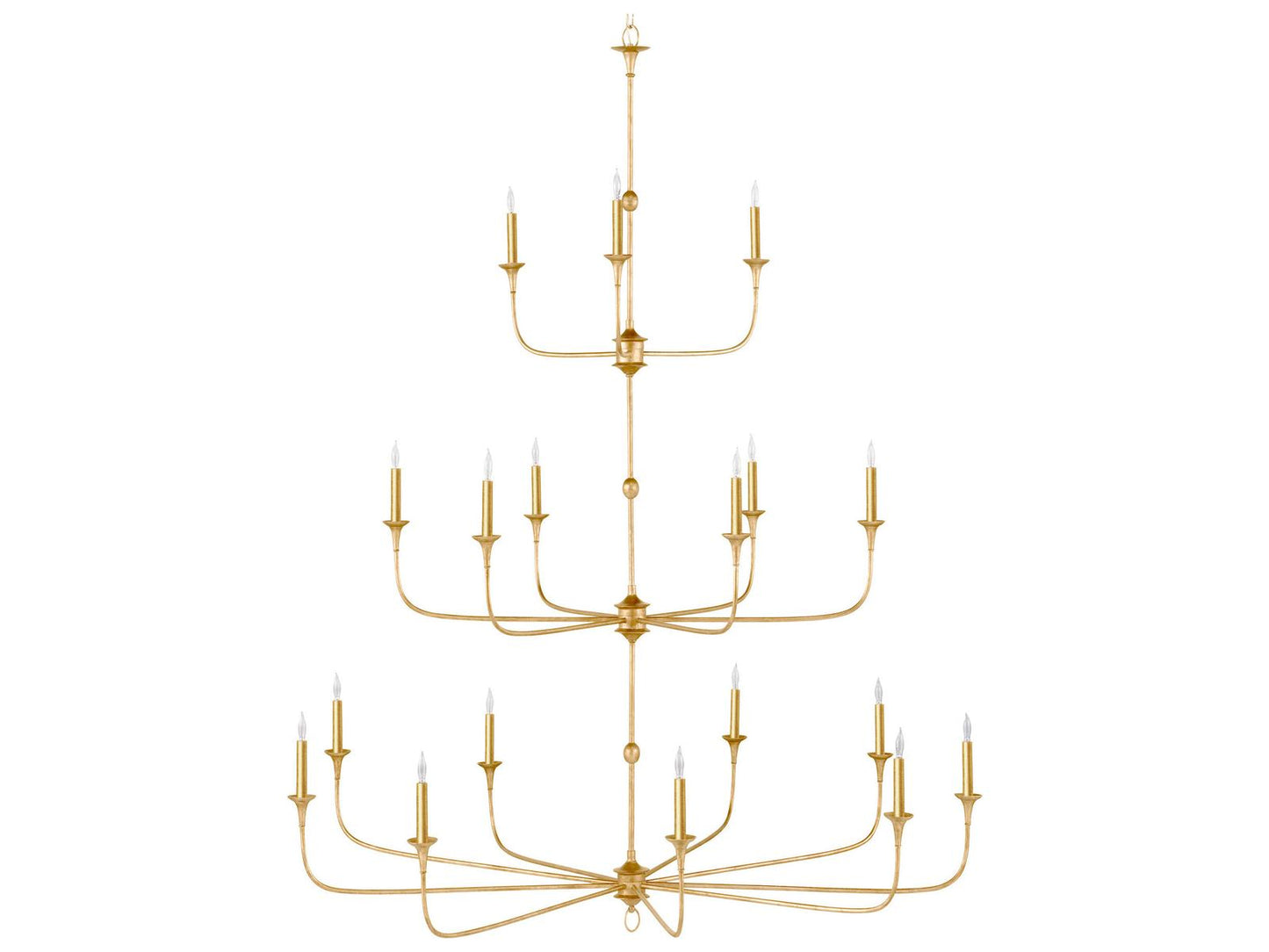 Currey & Company Currey and Company Nottaway Grande 18-Light Chandelier in Contemporary Gold Leaf
