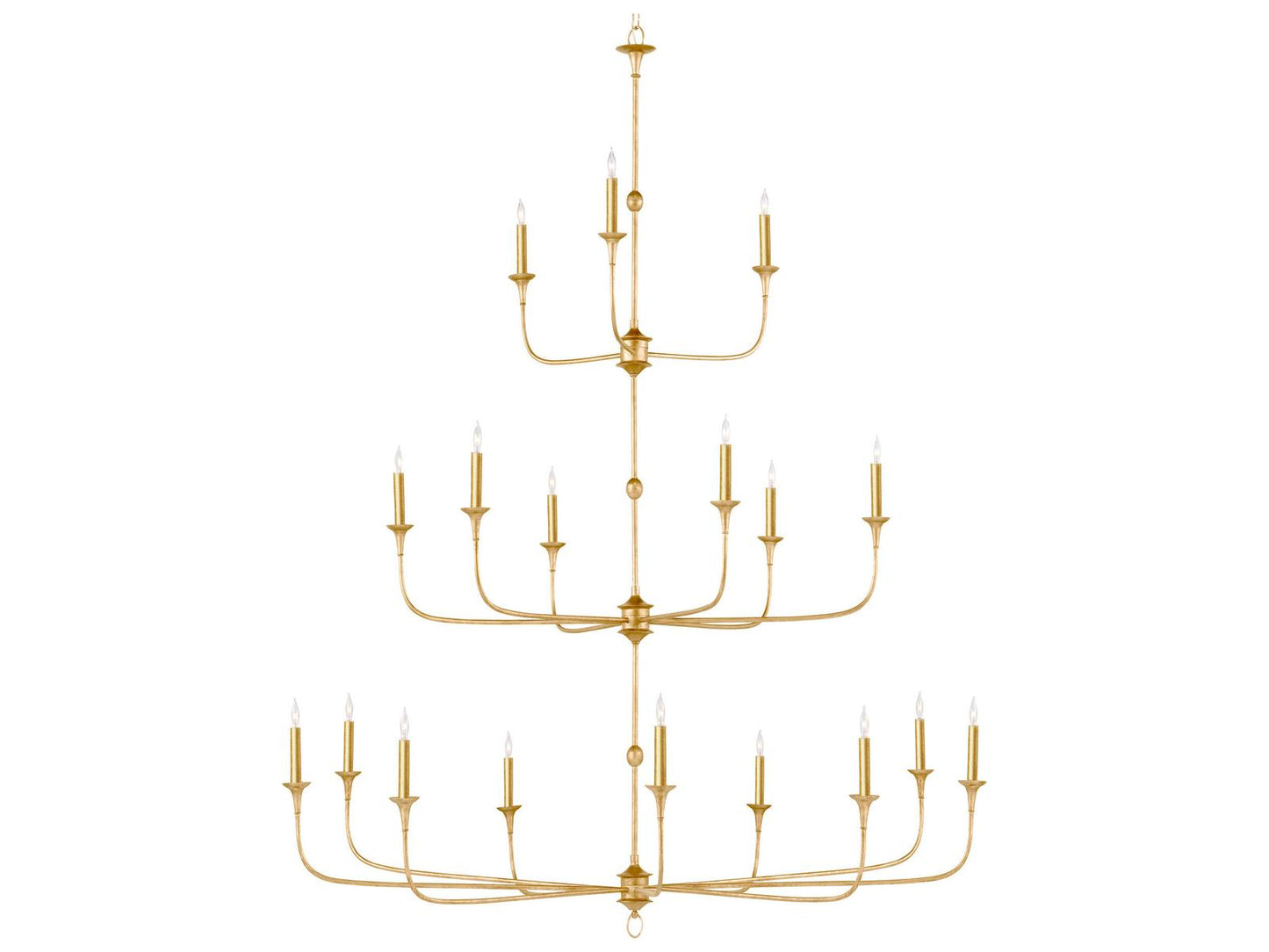 Currey & Company Currey and Company Nottaway Grande 18-Light Chandelier in Contemporary Gold Leaf