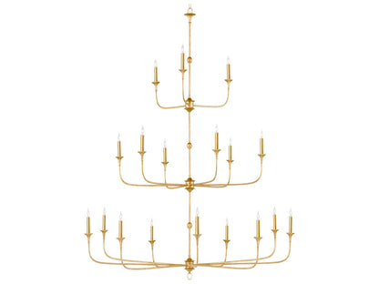 Currey & Company Currey and Company Nottaway Grande 18-Light Chandelier in Contemporary Gold Leaf