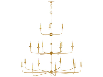 Currey & Company Currey and Company Nottaway Grande 18-Light Chandelier in Contemporary Gold Leaf