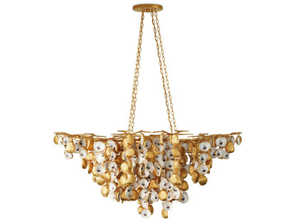 Currey & Company Currey and Company 14-Light Lucullan Chandelier in Contemporary Gold Leaf