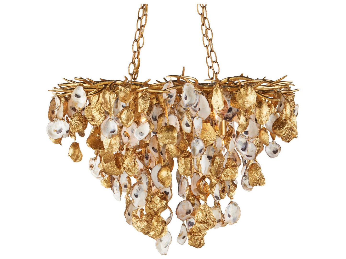Currey & Company Currey and Company 14-Light Lucullan Chandelier in Contemporary Gold Leaf