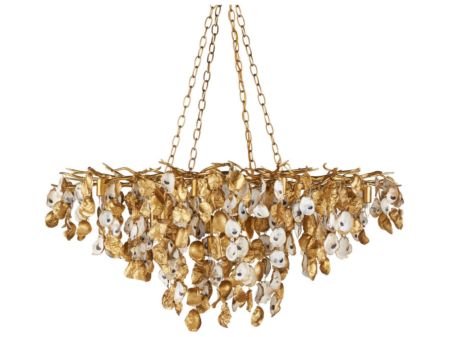 Currey & Company Currey and Company 14-Light Lucullan Chandelier in Contemporary Gold Leaf