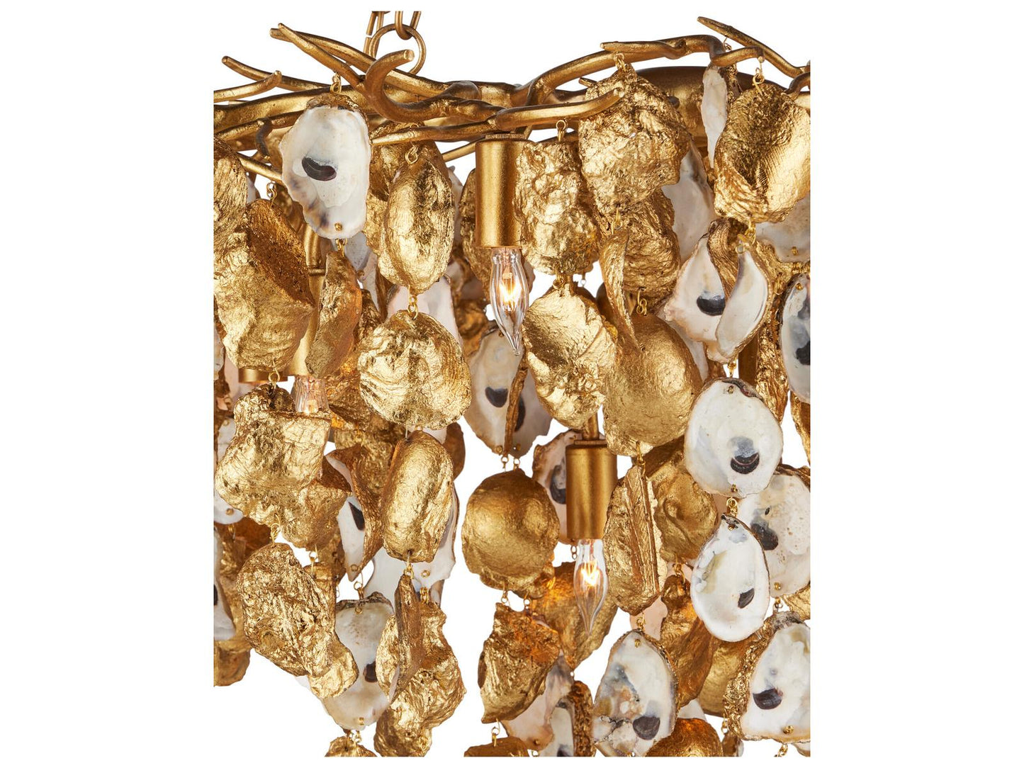 Currey & Company Currey and Company 14-Light Lucullan Chandelier in Contemporary Gold Leaf