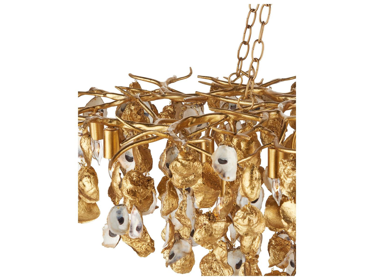 Currey & Company Currey and Company 14-Light Lucullan Chandelier in Contemporary Gold Leaf
