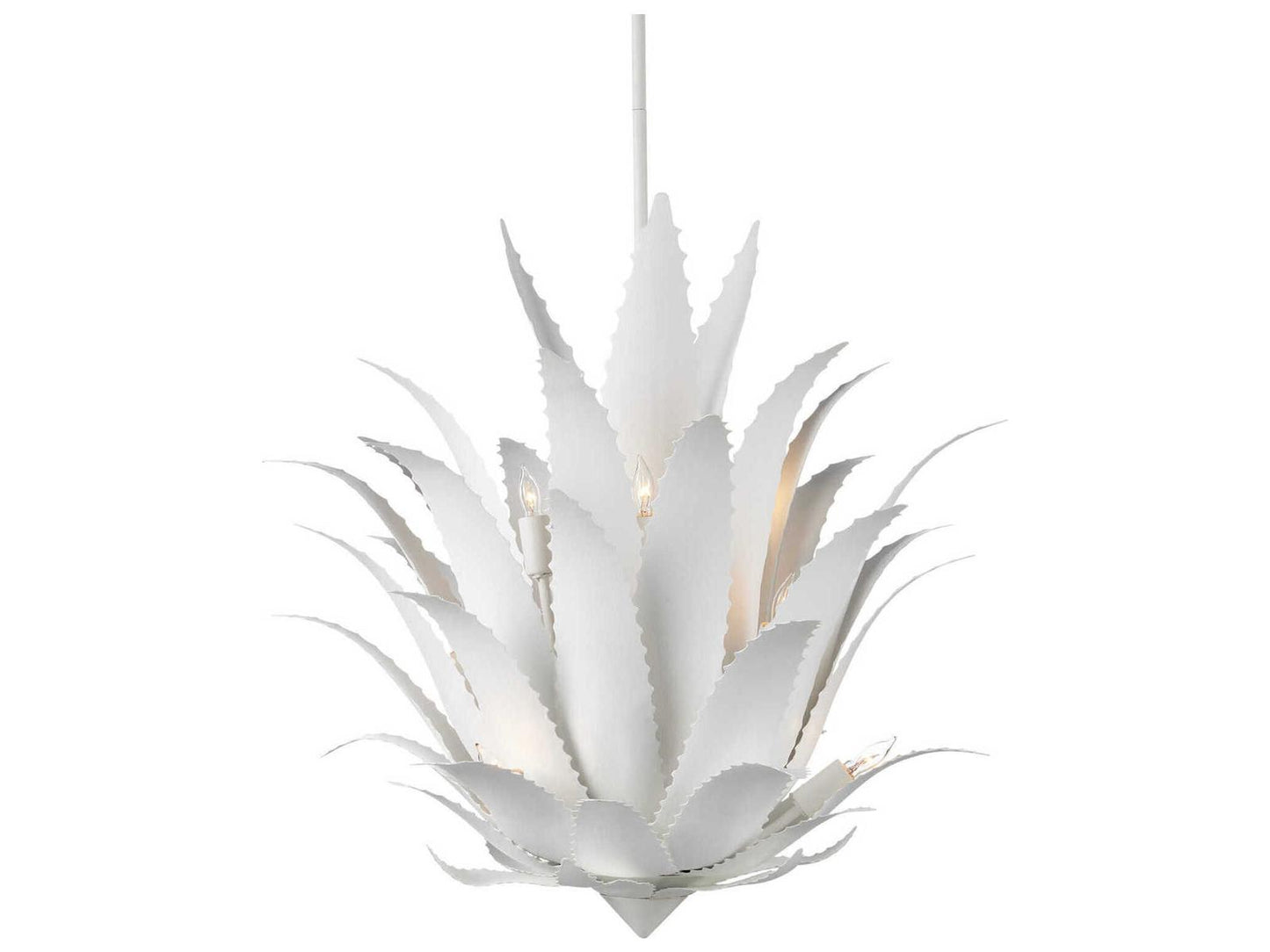 Currey & Company Currey and Company 9-Light Agave Chandelier in Gesso White Finish