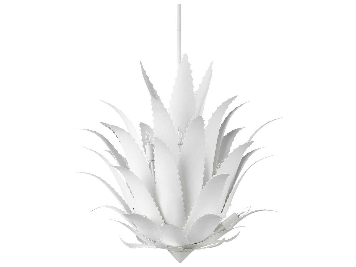 Currey & Company Currey and Company 9-Light Agave Chandelier in Gesso White Finish
