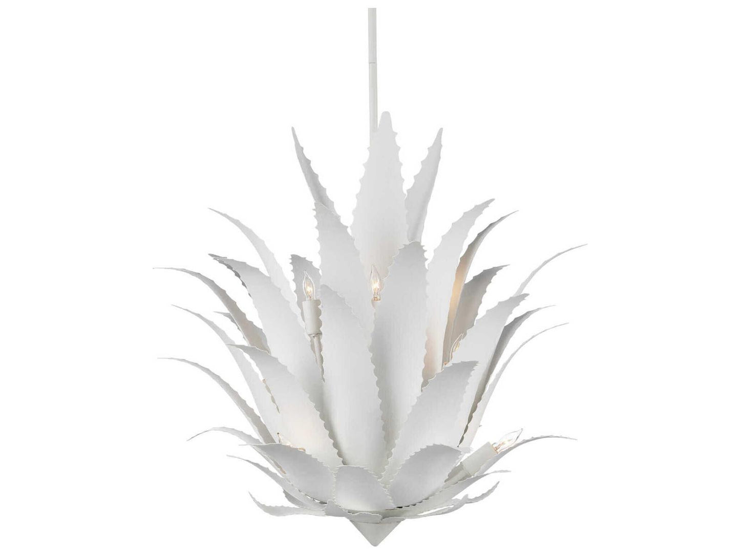 Currey & Company Currey and Company 9-Light Agave Chandelier in Gesso White Finish
