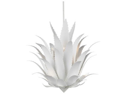 Currey & Company Currey and Company 9-Light Agave Chandelier in Gesso White Finish