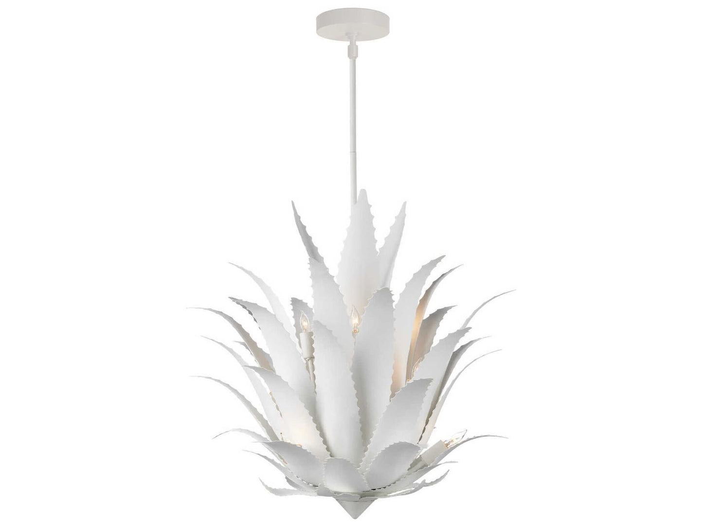 Currey & Company Currey and Company 9-Light Agave Chandelier in Gesso White Finish
