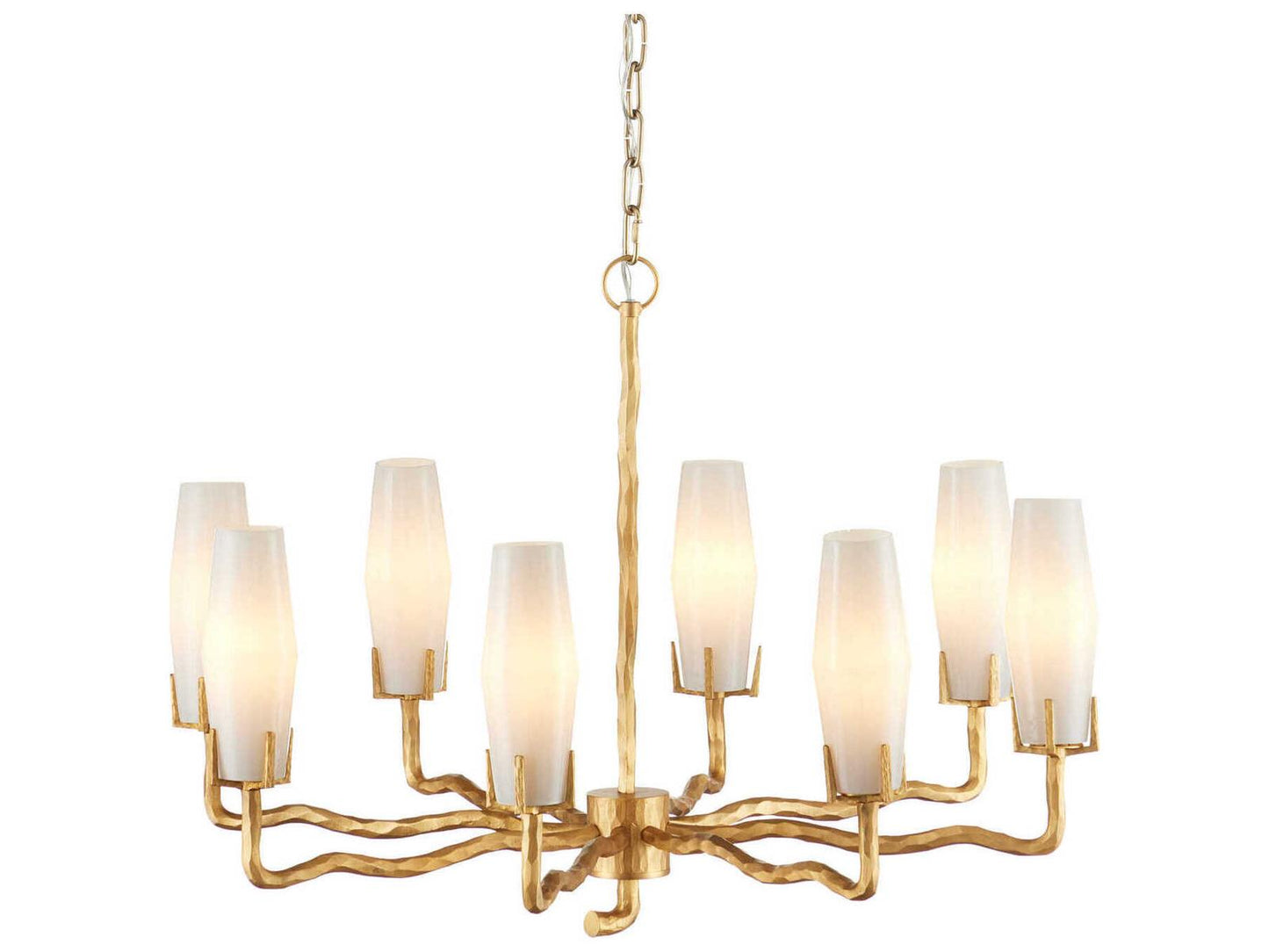 Currey & Company Currey and Company 8-Light Mathilda Chandelier in White and Matte Gold