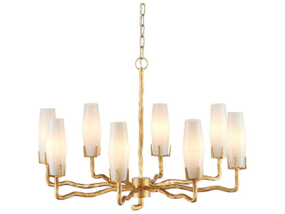 Currey & Company Currey and Company 8-Light Mathilda Chandelier in White and Matte Gold