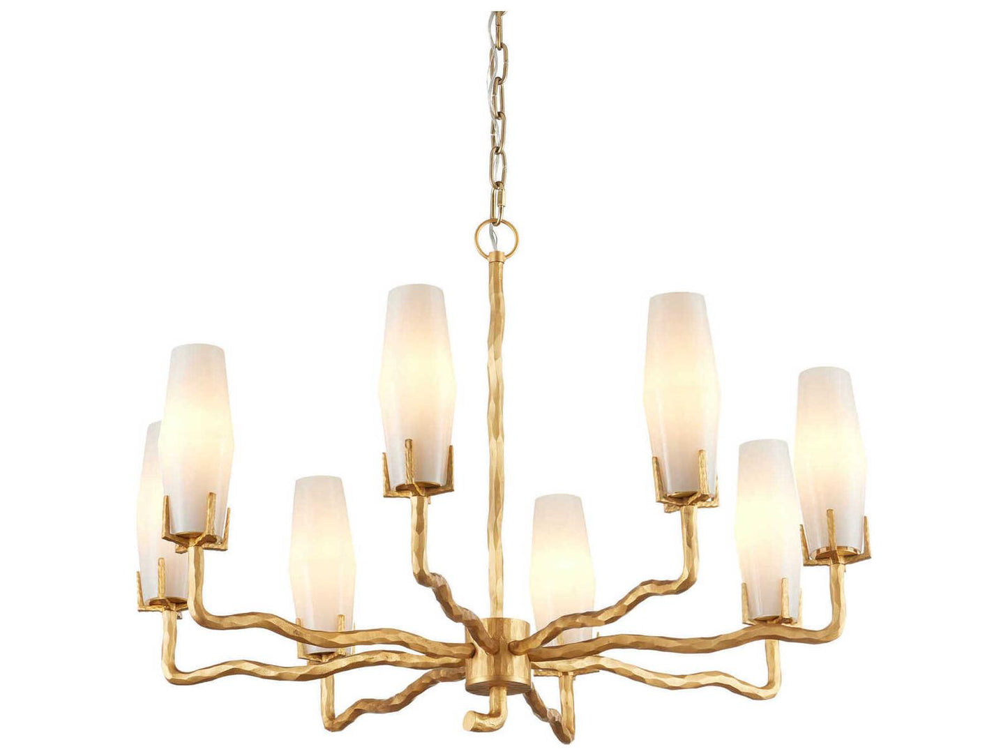 Currey & Company Currey and Company 8-Light Mathilda Chandelier in White and Matte Gold