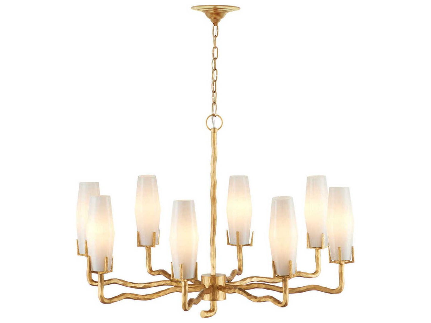 Currey & Company Currey and Company 8-Light Mathilda Chandelier in White and Matte Gold