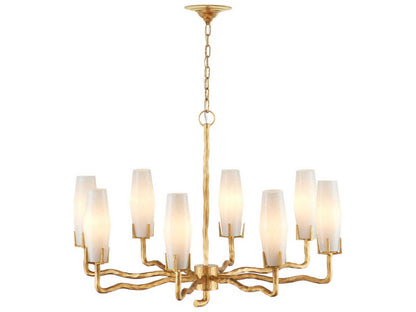 Currey & Company Currey and Company 8-Light Mathilda Chandelier in White and Matte Gold