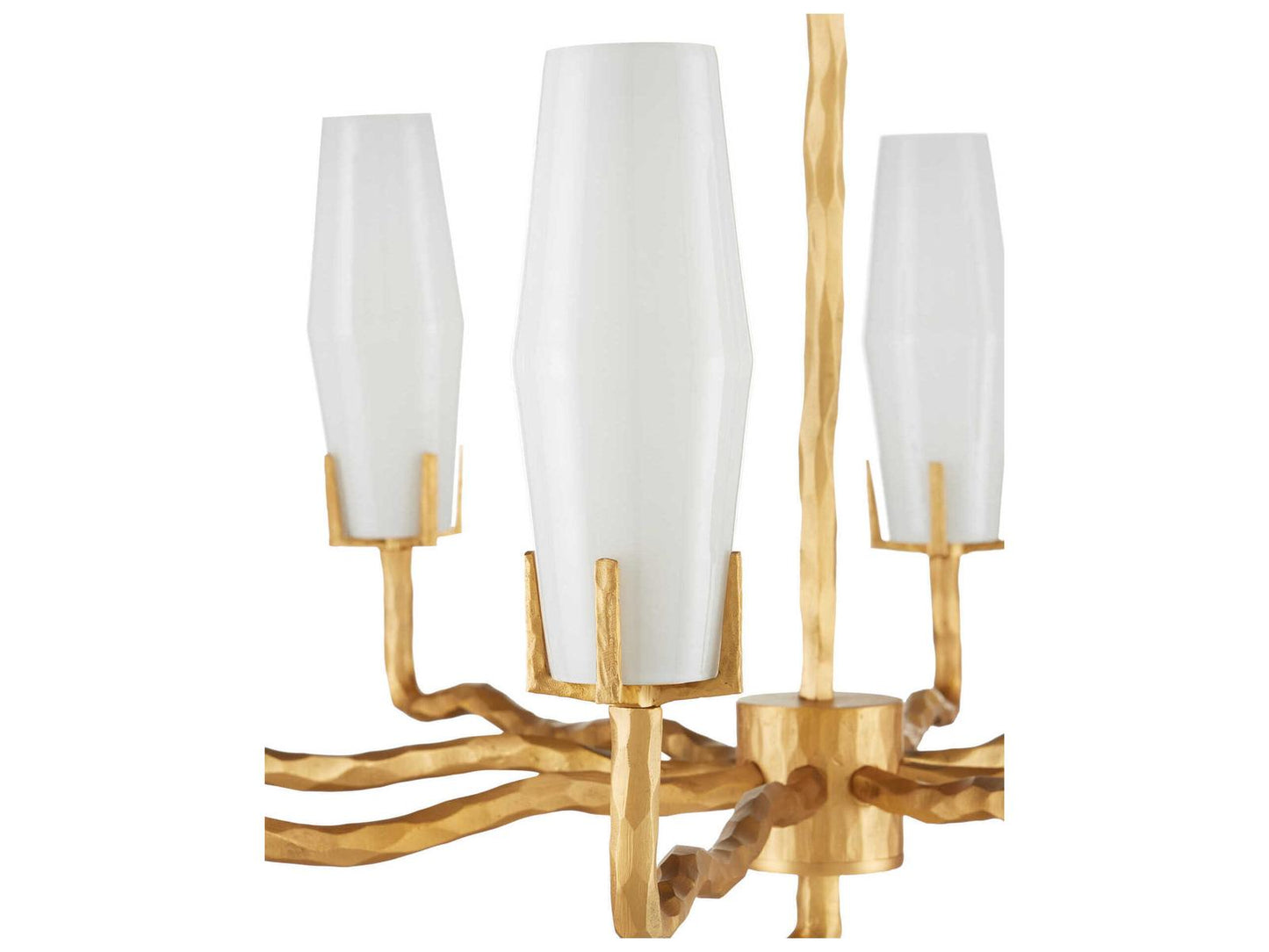 Currey & Company Currey and Company 8-Light Mathilda Chandelier in White and Matte Gold