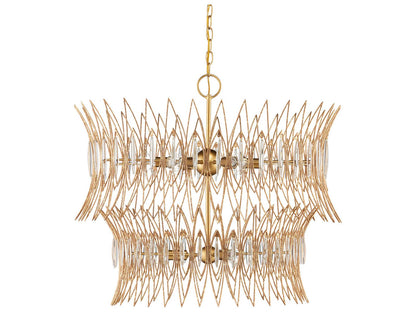 Currey & Company Currey and Company 9-Light Marquise Chandelier in Clear Luxor Gold