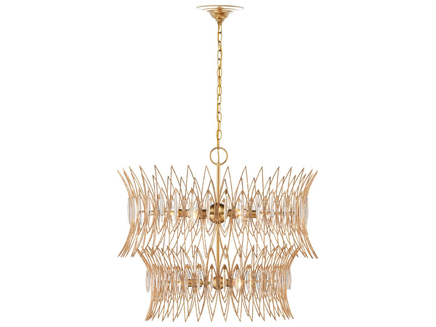 Currey & Company Currey and Company 9-Light Marquise Chandelier in Clear Luxor Gold