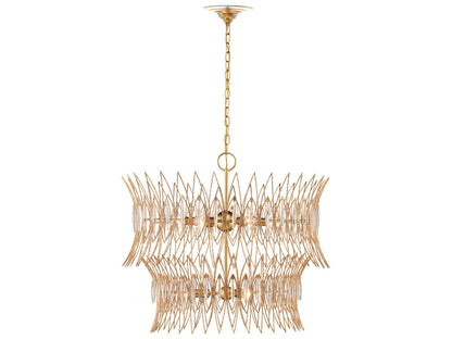 Currey & Company Currey and Company 9-Light Marquise Chandelier in Clear Luxor Gold