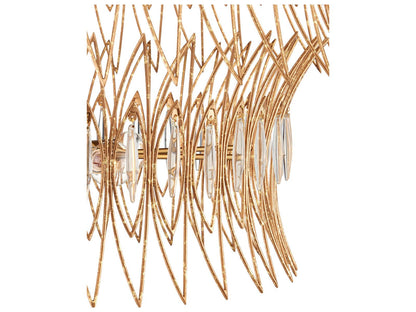 Currey & Company Currey and Company 9-Light Marquise Chandelier in Clear Luxor Gold
