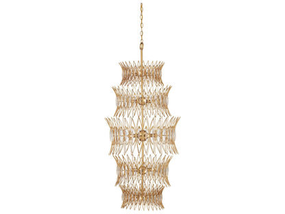 Currey & Company Currey and Company 18-Light Marquise Chandelier in Clear and Luxor Gold