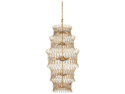 Currey & Company Currey and Company 18-Light Marquise Chandelier in Clear and Luxor Gold