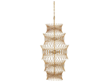 Currey & Company Currey and Company 18-Light Marquise Chandelier in Clear and Luxor Gold