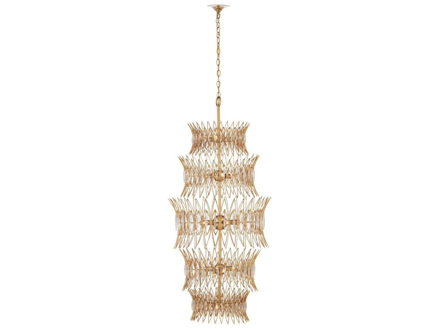 Currey & Company Currey and Company 18-Light Marquise Chandelier in Clear and Luxor Gold