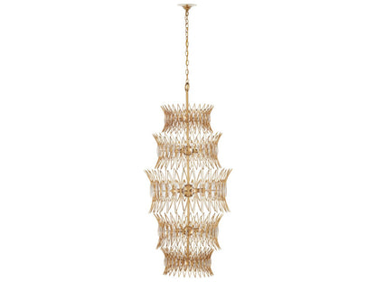 Currey & Company Currey and Company 18-Light Marquise Chandelier in Clear and Luxor Gold