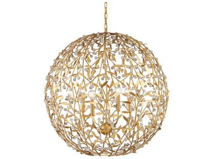 Currey & Company Currey and Company 4-Light Secret Garden Orb Chandelier in Contemporary Gold Leaf