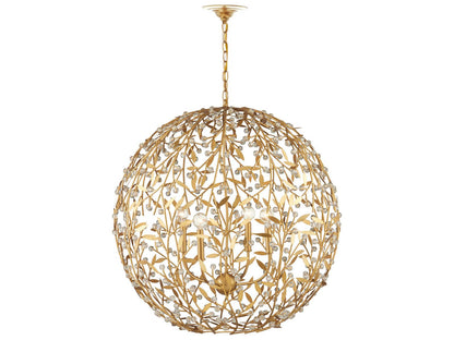 Currey & Company Currey and Company 4-Light Secret Garden Orb Chandelier in Contemporary Gold Leaf