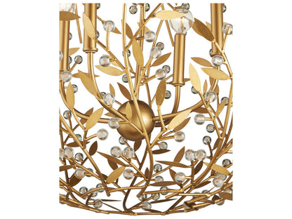 Currey & Company Currey and Company 4-Light Secret Garden Orb Chandelier in Contemporary Gold Leaf