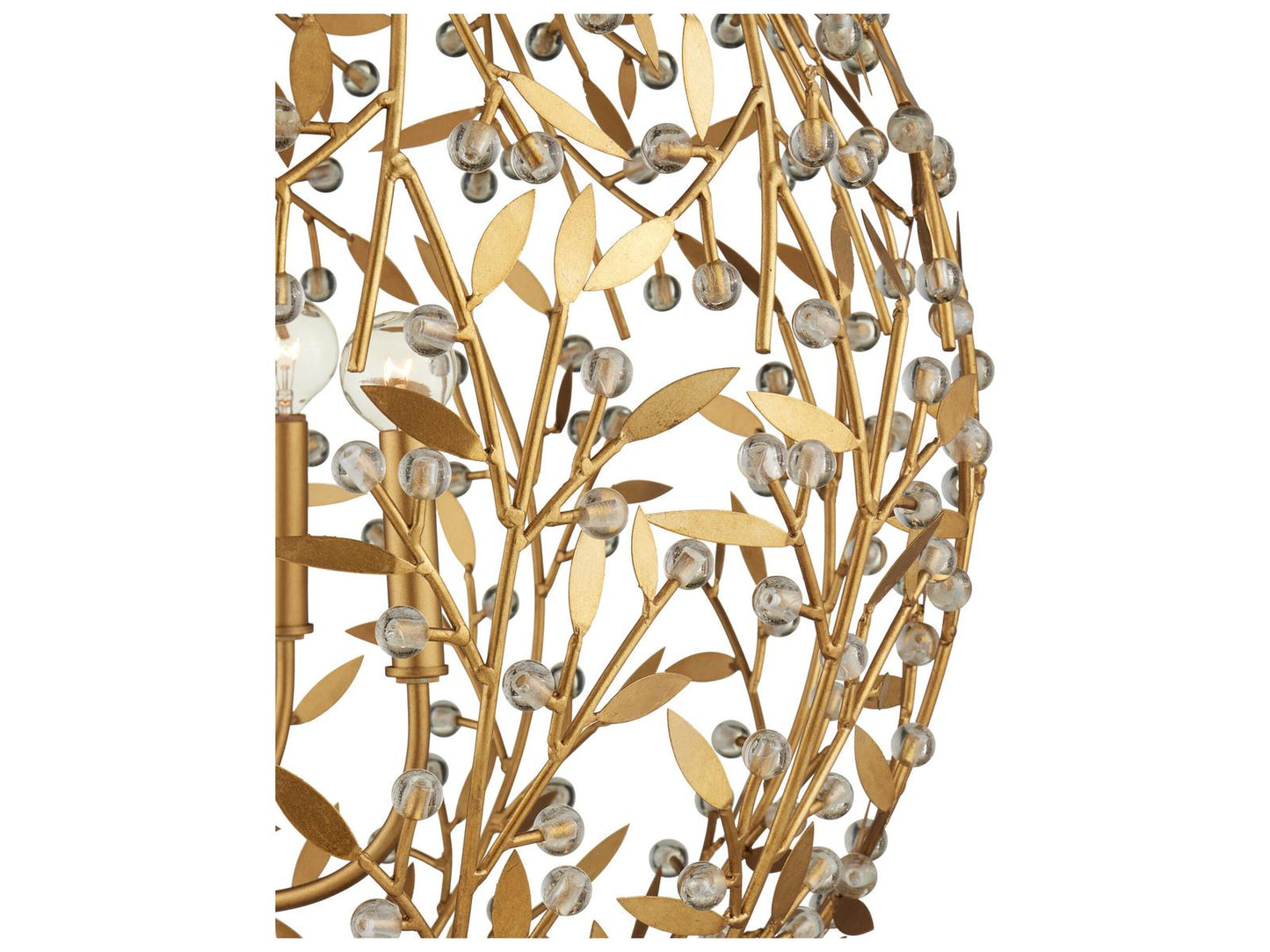 Currey & Company Currey and Company 4-Light Secret Garden Orb Chandelier in Contemporary Gold Leaf