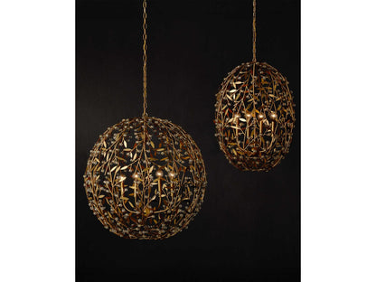 Currey & Company Currey and Company 4-Light Secret Garden Crystal Chandelier in Contemporary Gold Leaf