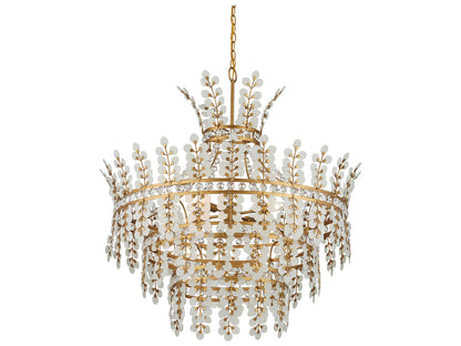 Currey & Company Currey and Company 4-Light Bradshaw Crystal Chandelier in Frosted Clear Brass