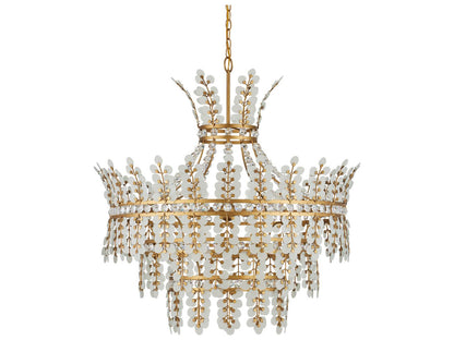 Currey & Company Currey and Company 4-Light Bradshaw Crystal Chandelier in Frosted Clear Brass