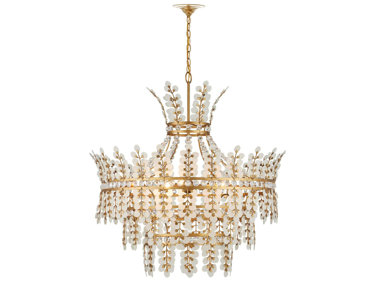 Currey & Company Currey and Company 4-Light Bradshaw Crystal Chandelier in Frosted Clear Brass