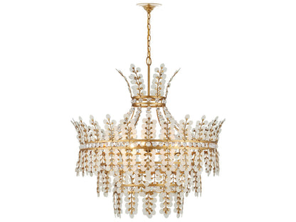 Currey & Company Currey and Company 4-Light Bradshaw Crystal Chandelier in Frosted Clear Brass