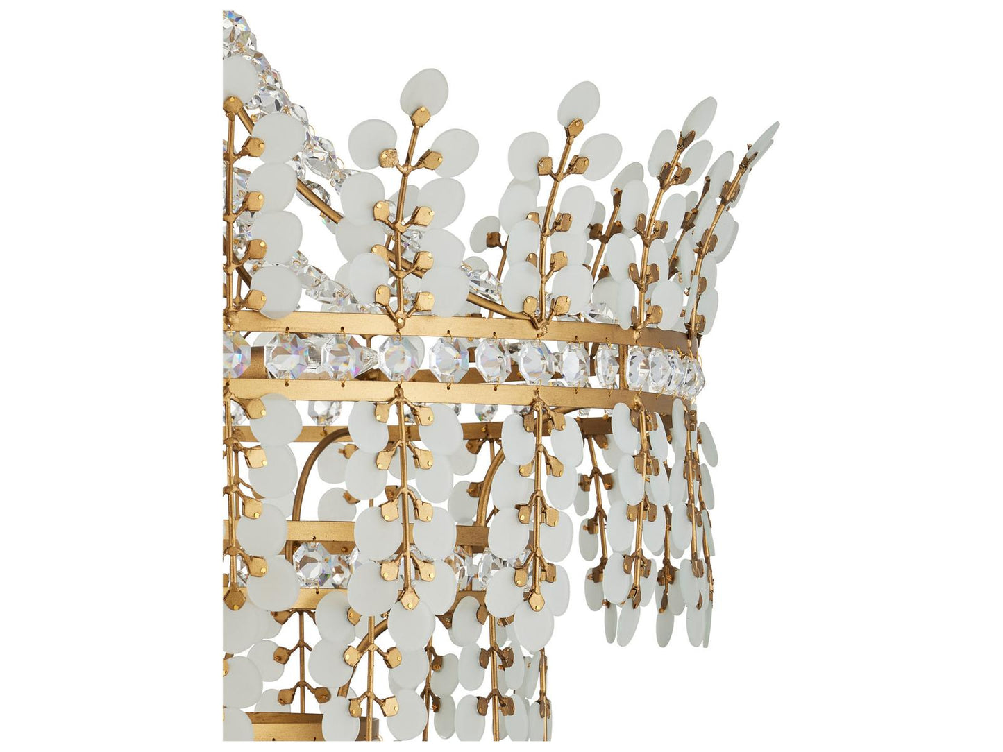Currey & Company Currey and Company 4-Light Bradshaw Crystal Chandelier in Frosted Clear Brass