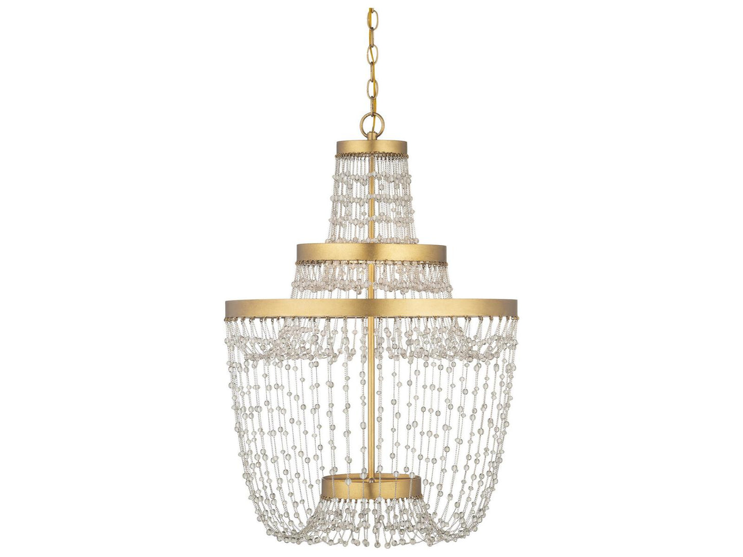 Currey & Company Currey and Company Mademoiselle Medium LED Chandelier in Contemporary Gold Leaf
