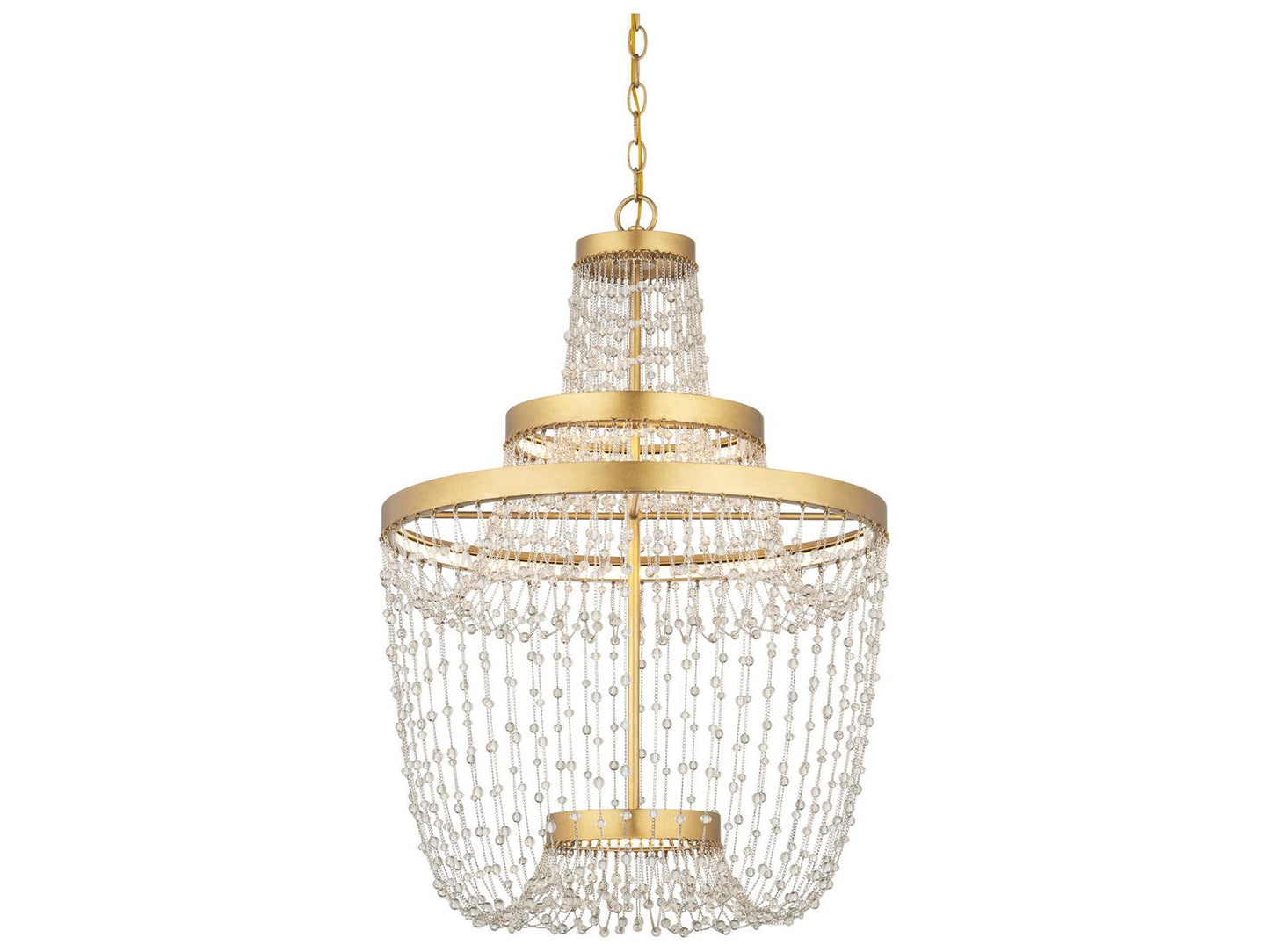 Currey & Company Currey and Company Mademoiselle Medium LED Chandelier in Contemporary Gold Leaf