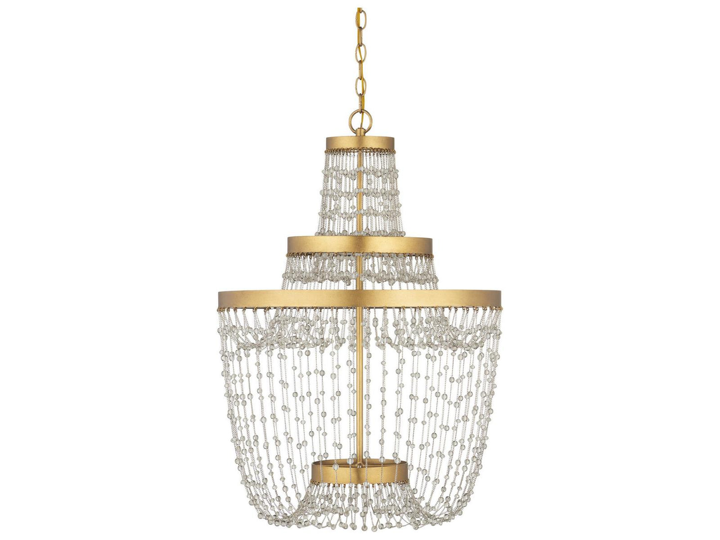 Currey & Company Currey and Company Mademoiselle Medium LED Chandelier in Contemporary Gold Leaf